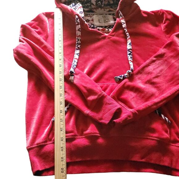 Muk Luks Hoodie Loungewear Velour Freedeom Red Aztec womens Medium - Picture 11 of 12
